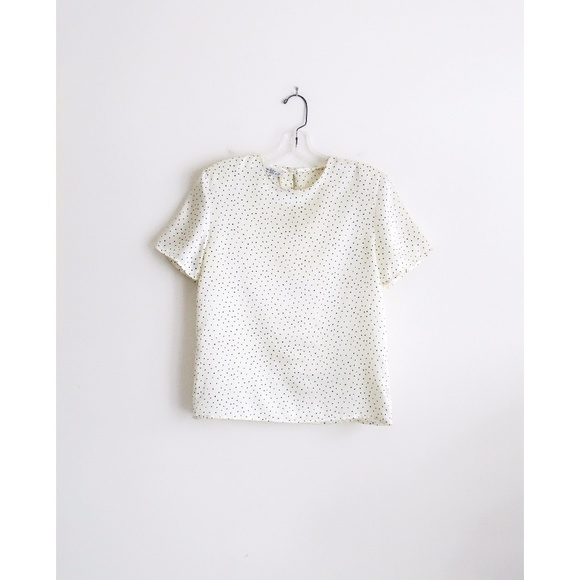 Vintage Tops - Vtg Sonya Ratay San Andre Ivory Satin Blouse sz S